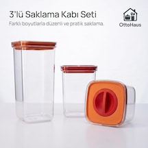Tr 3'lü Tam Vakumlu Sızdırmaz Saklama Kabı Seti, 500ml-1100ml-1700ml, Şeffaf Gıda Ve Sıvı Saklama Kabı Genel