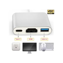 Usb 3.1 Type C To Hdmı Usb 3.0 4962P Çevirici Dönüştürücü Adaptor