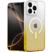 Newface Apple İphone Uyumlu 15 Pro Pummel Shiny Magsafe Kapak - Gold Altın