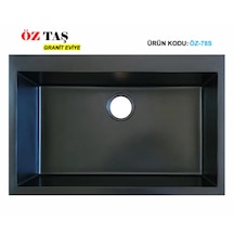 Öztaş ÖZ-78s Granit Mutfak Eviye Siyah Tek Gözlü 50 x 78 CM