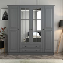 Kale 4 Kapaklı 2ç Taçlı Dolap Mebran İlkbahar Antrasit 210cm Antrasit