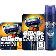 Gillette Fusion Proglide Tıraş Makinesi + Yedek Tıraş Bıçağı 8'li + Tıraş Jeli
