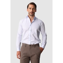 Igs Açık Mavi Regular Fit Geniş Kalıp Klasik Yaka Düz Uzun Kollu Cepsiz %100 Pamuk Non Iron Ütü İstemeyen Gömlek -23971