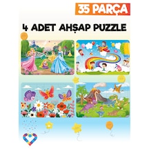 Ahşap 35 Parça 4 Adet Çocuk Puzzle-3