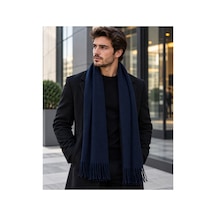 Aydincapqa Unisex Selanik Örgü Görünümlü Triko Atkı Püsküllü Kışlık Boyun Atkısı 165x20 Lacivert - 944087051 Lacivert