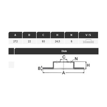 YAVUZSAN 22135 Fren Diski B2500 87-93E2600 87- Pıck-Up (272×22×6Dl) Ön Havalı Ad.