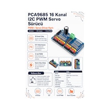 Pca9685 16 Kanal I2c Pwm Servo Sürücü Kartı - Klon