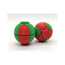 Alvera Press Küresi 3d Baskı Dönüşen Mekanik Fidget Stres Oyuncağı-kırmızı-yeşil 09216644