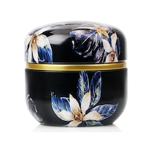 Sones Hoomın Çay Kutusu Çay Kavanozu Saklama Tutucu Çay Kutuları Matcha Kabı Mini Kahve Tozu Düzenleyici Kutular Çok İşlevli Yuvarlak Metal, Renk: Moshan Çiçeği