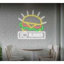 I Burger Yazılı Ve Şekilli Neon Tabela Beyaz