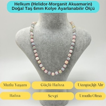 Yıldız Doğal Taş Helkum Doğal Taş 6 MM Makrome Kolye 45 CM - 55 CM Ayarlanabilir Çok Renkli