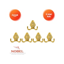 Has Askı, Metal Vestiyer Askısı, Altin, Duvar Ve Dolap Askılığı 5'li Set Vidalı
