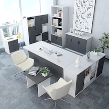 Vest 7'li Ofis Takımı  Model 1 Beyaz Füme