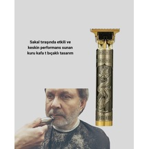 Hnrlıshp Şarjlı T Bıçaklı Saç Ve Sakal Tıraş Makinesi 3 Başlıklı, Güçlü Motorlu, 2 Saat Kullanım