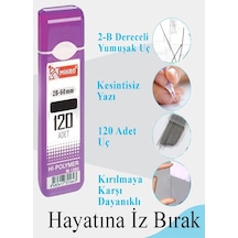 Kalem Ucu 120 Li 0.7 Mm 2b 3 Paket Çoklu Versatil Kalem Uç Mekanik Uçlu Otomatik Kurşun Mikro Kalem Ucu 60 Mm Yumuşak