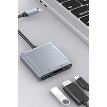 Typec Display Port Hub Adapter Typec To Displayport Pd100w Şarj Adaptörü 3in1 Çevirici