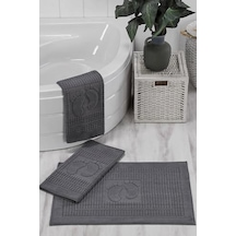 3'lü Banyo Ayak Havlusu%100 Pamuklu 50x70 Cm Nice Açık Gri