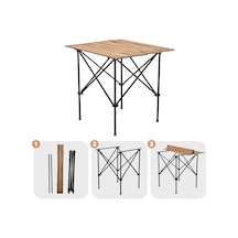 Katlanabilir Ahşap Kamp Ve Piknik Masası - Akordion - 54023 Çok Renkli