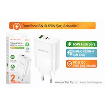 Bn10 65w Süper Hızlı Şarj Aleti Type-c Pd & Usb-a Qc Çift Portlu Adaptör