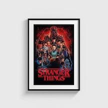 Stranger Things Dizi Posteri Tablo Çerçeveli Poster Duvar Dekorasyonu Siyah Çerçeveli Tablo Siyah Çerçeveli Tablo Dn11d546sıyah