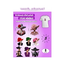 Ütü İle Yapışan Kıyafet Etiketi Kadın Ve Mücevher Serisi 8li Set Karışık