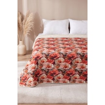 Gelincik Çiçeği 5d Çok Amaçlı Çift Kişilik Baskılı Pike & Yatak Örtüsü 200x220 Cm Çok Renkli