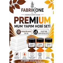 Premium Mum Yapım Hobi Seti - Parafin Wax 250 Gr - 3'lü Toz Mum Boyası Seti - Kahverengi, Turuncu, Sarı Bkfabpw2503khtsr Karışık