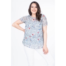 Myline Astarlı Şifon Bluz-565 Açık Mavi