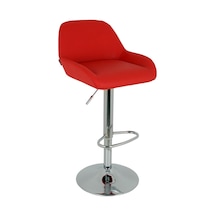 Bürocci Texas Bar Taburesi - Kırmızı Deri - 9506S0116 Çok Renkli