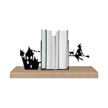 Hobi Demir Sanat Cadı Figürlü Dekoratif Metal Kitap Tutucu