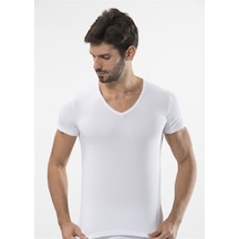 Türen 172 Likralı Erkek T-shirt-beyaz Beyaz