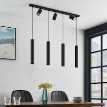 Rsylight Masa Üstü 7 Li Led Avize Siyah Led Spot Bar Ve Tezgah Üstü Led Avize Panasonıc Günışığı Ampullü Siyah