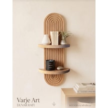 Modern Ahşap Duvar Rafı 2 Katlı Minimal Dekoratif Duvar Rafı Salon, Yatak Odası, Ofis Ve Antre İçin Diğer