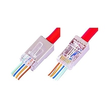 4388 Yeni Nesil Delikli Metal Rj45 Jack İnternet Cat Kablo Ucu, 10 Adet