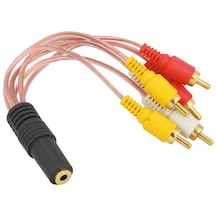 Ses Sistemi Kablosu 3.5MM Stereo Dişi 6 Rca Erkek