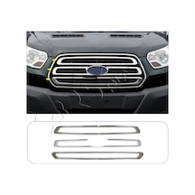Ford Transit Uyumlu 2014-2018 Krom Ön Panjur 3 Parça Paslanmaz Çelik