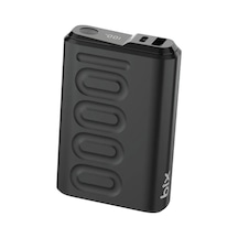 Bix Tpb15 10000mah Pd 20w Usb-c Usb-a Qc 3.0 22.5w Süper Hızlı Şarj Destekli Dijital Ekranlı Mini Powerbank Siyah Siyah