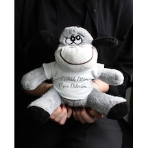 Eşeklik Ettim Özür Dilerim Baskılı Tişörtlü Peluş Eşek 22cm - Özür Hediyesi Oyuncak Peluş