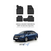 Otocraft Dacia Logan 3 Sedan Eu 2021+ Araca Özel 4d Karbon Oto Paspas Havuzlu Tam Set