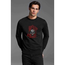 Motörhead Iskambil Kurukafa Baskılı Erkek Sweatshirt