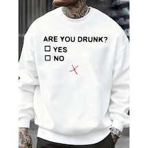 Startmore Tarzsokak Sarhoş Musun Baskılı Erkek Sweatshirtleri Moda Yumuşak Spor Giyim Günlük Sonbahar Sokak Kaza Beyaz
