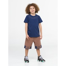 Casabony New Gen Kahve Şort + T-shirt Takım - Kahverengi