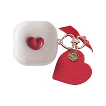 Caseonn Samsung Galaxy Buds Live - Buds Pro Kılıf Figürlü 3d Lovely Kalp Kırmızı