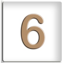 4.2 Cm Metal Altın Sarı Renk Kapı Numarası - Kendinden Yapışkanlı No 6