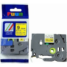 Puun Brother P-Touch TZE-FX621 9mm x 8m Sarı Üzerine Siyah Esnek