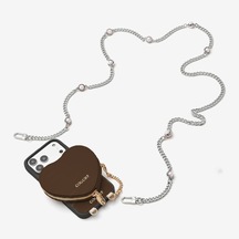 Kombinlenebilir Tasarım Çok Amaçlı Crossbody Telefon Zincir Omuz Askısı - By Bera Lina Silver