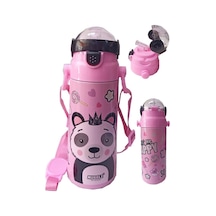 Kız Çocuk Matara 550 ML Pembe 1 Adet Çelik Suluk Okul Matarası Öğrenci Suluğu
