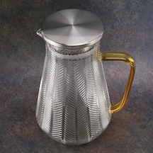 Kapris Metal Kapaklı Tırtıklı Cam Sürahi 1500 Ml Sa6860