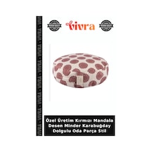 Özel Üretim Kırmızı Mandala Desen Minder Karabuğday Dolgulu Oda Parça Stil