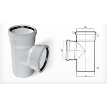 Fırat Pvc Dublex Te Çatal 1 Adet 75*75Mm